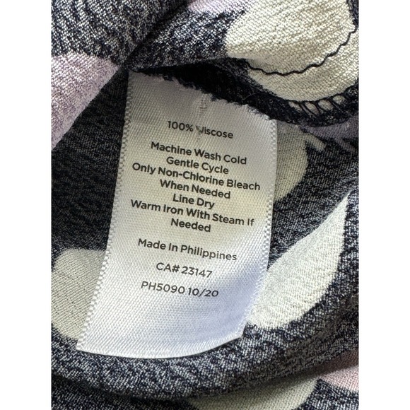 Talbots Wraparound Purple Pink White Side Button Leaf Print Skirt 8P Modest - Picture 5 of 12